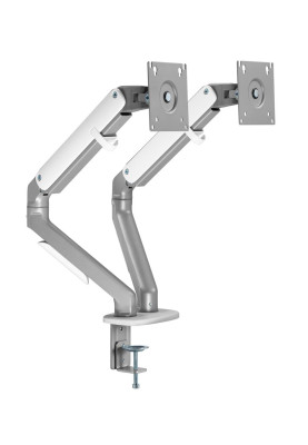 Кронштейн настільний для монітора 17-32" OfficePro MA422S, Silver, для двох екранів, VESA 100x100 мм/75x75 мм, регулювання (повороту, нахилу), навантаження до 9 кг