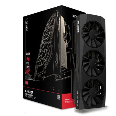 Відеокарта Radeon RX 9070 XT, XFX, Quicksilver Gaming Edition, 16Gb GDDR6, 256-bit, HDMI/3xDP, 2970/20000 MHz, 2x8-pin (RX-97TQICKB9)