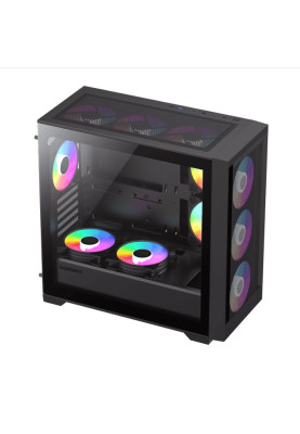 Корпус GameMax Defender MB, Black, без БЖ, Mid Tower, для MicroATX / Mini-ITX, 1xUSB 3.0 / 2xUSB 2.0, макс. CPU - 165 мм / VGA - 410 мм, 4x120 мм ARGB, бічна панель із загартованого скла