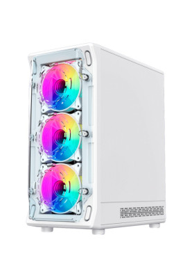Корпус GameMax Starlight 2 AW, White, без БЖ, Mid Tower, для ATX / MicroATX / Mini-ITX, 1xType-C / 1xUSB 3.0 / 1xUSB 2.0, макс. CPU - 155 мм / VGA - 330 мм, 6x120 мм ARGB, бічна панель із загартованого скла