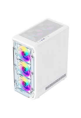 Корпус GameMax Starlight 2 AW, White, без БЖ, Mid Tower, для ATX / MicroATX / Mini-ITX, 1xType-C / 1xUSB 3.0 / 1xUSB 2.0, макс. CPU - 155 мм / VGA - 330 мм, 6x120 мм ARGB, бічна панель із загартованого скла