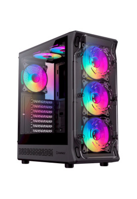 Корпус GameMax Starlight 2 AB, Black, без БЖ, Mid Tower, для ATX / MicroATX / Mini-ITX, 1xType-C / 1xUSB 3.0 / 1xUSB 2.0, макс. CPU - 155 мм / VGA - 330 мм, 6x120 мм ARGB, бічна панель із загартованого скла