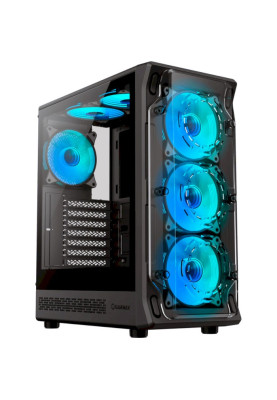Корпус GameMax Starlight 2 AB, Black, без БЖ, Mid Tower, для ATX / MicroATX / Mini-ITX, 1xType-C / 1xUSB 3.0 / 1xUSB 2.0, макс. CPU - 155 мм / VGA - 330 мм, 6x120 мм ARGB, бічна панель із загартованого скла