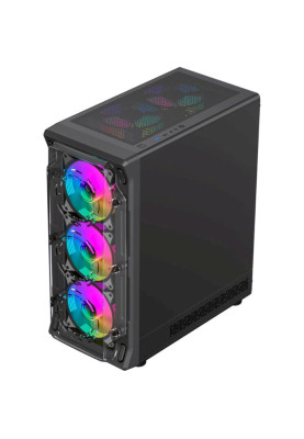 Корпус GameMax Starlight 2 AB, Black, без БЖ, Mid Tower, для ATX / MicroATX / Mini-ITX, 1xType-C / 1xUSB 3.0 / 1xUSB 2.0, макс. CPU - 155 мм / VGA - 330 мм, 6x120 мм ARGB, бічна панель із загартованого скла
