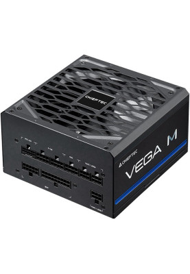 Блок живлення 750 Вт, Chieftec VEGA M, Black, модульний, 80+ Gold, 135 мм FDB, 3xMolex / 6xSATA / 1x16-pin / 4x6+2-pin / 2x4+4-pin / 1x20+4-pin, захист AFC/OPP/OTP/OVP/SCP/SIP/UVP/OCP, ATX 12V 3.1 (PPG-750-C)