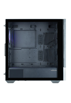 Корпус Zalman Z10 DS, Black, Mid Tower, без БП, для ATX / Micro ATX / Mini ITX, 1xType-C / 2xUSB 3.0, макс. CPU - 173 мм / VGA - 395 мм, 1x120 мм ARGB / 2x120 мм, 15.6" LCD екран (1920x1080), бічна панель із загартованого скла
