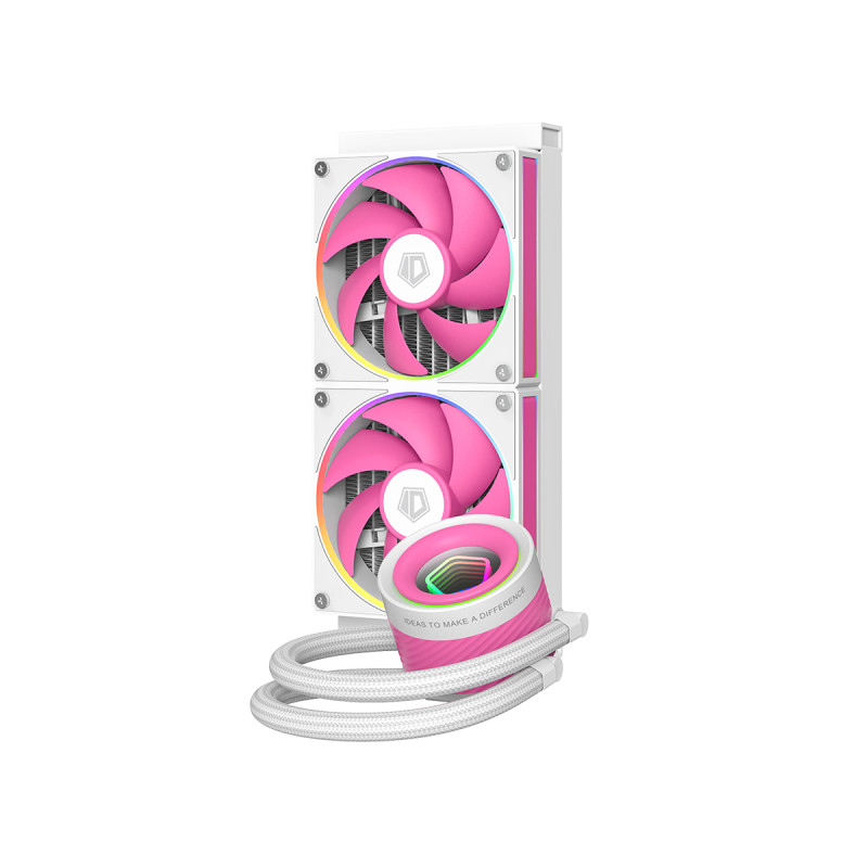 Система рідинного охолодження ID-Cooling FX240 INF PINK, White+Pink Fans, Intel: 1851/1700/1200/2066/2011/1366/115x, AMD: AM4/AM5, 500～2000±10%RPM, 27.2dB(A) Max, ARGB, до 300 Вт