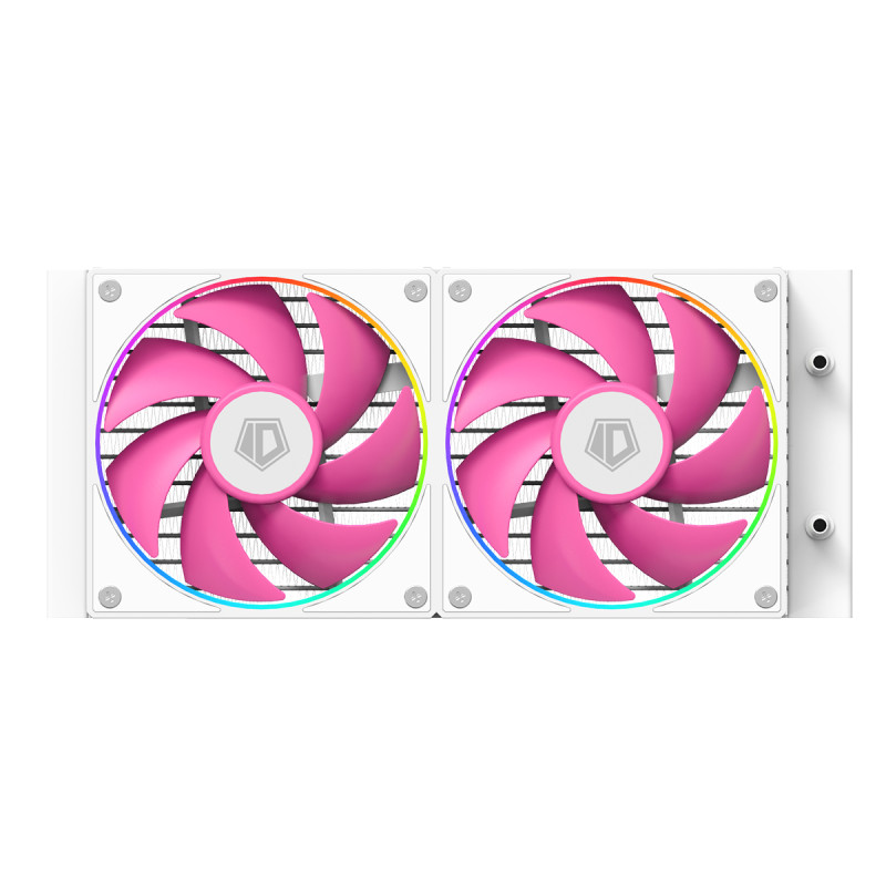 Система рідинного охолодження ID-Cooling FX240 INF PINK, White+Pink Fans, Intel: 1851/1700/1200/2066/2011/1366/115x, AMD: AM4/AM5, 500～2000±10%RPM, 27.2dB(A) Max, ARGB, до 300 Вт