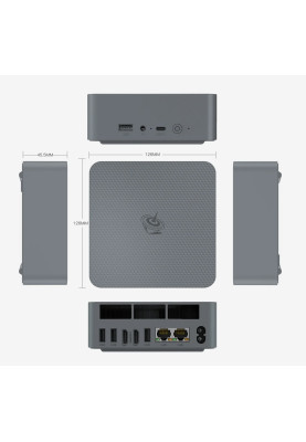 Неттоп Beelink EQR6, Grey, Ryzen 9 6900HX (8x3.3-4.9 GHz), 24Gb DDR5 4800 MHz SO-DIMM (2/2), 500Gb SSD NVMe Gen4, 1xM.2 2280, Radeon 680M, WiFi 6, Bluetooth 5.2, 2xGLan, 3xUSB 3.2, Type-C, 2xHDMI, Windows 11 Pro (9Y.EU3740838PA0)