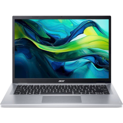 Ноутбук 14" Acer Aspire Go 14 AG14-71P-5950, Pure Silver, 14" (1920x1200, IPS, 60Hz), Intel Core i5-13420H (8x2.1-4.6GHz), 16Gb DDR5, 512Gb NVMe, Intel Iris Xe, WiFi 6E, BT 5.3, Web, 2xType-C/2xUSB3.2, HDMI, 53 Wh, Dos(NX.J4QEU.002)