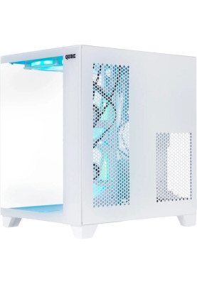 Корпус Qube REEF ARGB, White, MidTower, без БЖ, для microATX / mini-ITX, 1xUSB 3.0 / 2xUSB 2.0, макс. CPU - 160 мм / VGA - 320 мм, 4x120 мм, передня та бічна стінки із загартованого скла (REEF_GMNU3)