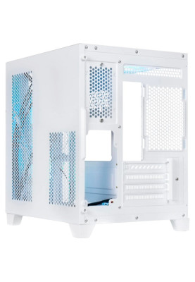 Корпус Qube REEF ARGB, White, MidTower, без БЖ, для microATX / mini-ITX, 1xUSB 3.0 / 2xUSB 2.0, макс. CPU - 160 мм / VGA - 320 мм, 4x120 мм, передня та бічна стінки із загартованого скла (REEF_GMNU3)