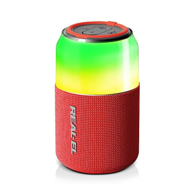 Колонка портативна 1.0 REAL-EL X-705 Red, 5 Вт, пластиковий корпус, Bluetooth, USB-А/USB-C, RGB підсвічування, живлення від акумулятора, 86 дБ, 1800мА*ч, час роботи 22 год (EL121600025)