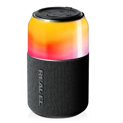 Колонка портативна 1.0 REAL-EL X-705 Black, 5 Вт, пластиковий корпус, Bluetooth, USB-А/USB-C, RGB підсвічування, живлення від акумулятора, 86 дБ, 1800мА*ч, час роботи 22 год (EL121600024)