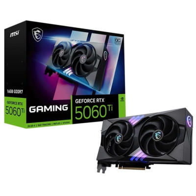 Відеокарта GeForce RTX 5060 Ti, MSI, GAMING OC, 16Gb GDDR7, 128-bit, HDMI/3xDP, 2662/28000 MHz, 16-pin (G506T-16GC)