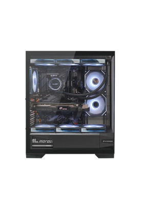 Корпус ALmordor QX25A LCD Black, без БЖ, для ATX/MicroATX/Mini ITX, 1xUSB-С, 2xUSB-A 3.0, макс. CPU - 160 мм / VGA - 410 мм / PSU - 180 мм, скляні ліва та лицева панелі, LCD-екран 6.2" (ALQX25ABK_LCD)