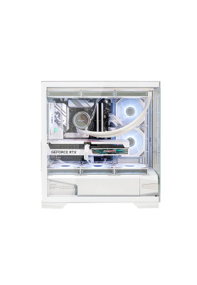 Корпус ALmordor QX25M LCD White, без БЖ, для MicroATX/Mini ITX, 1xUSB-С, 2xUSB-A 3.0, макс. CPU - 160 мм / VGA - 410 мм / PSU - 180 мм, скляні ліва та лицева панелі, LCD-екран 6.2" (ALQX25MWH_LCD)