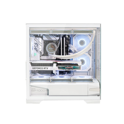Корпус ALmordor QX25M LCD White, без БЖ, для MicroATX/Mini ITX, 1xUSB-С, 2xUSB-A 3.0, макс. CPU - 160 мм / VGA - 410 мм / PSU - 180 мм, скляні ліва та лицева панелі, LCD-екран 6.2" (ALQX25MWH_LCD)