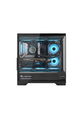 Корпус ALmordor QX25M LCD Black, без БЖ, для MicroATX/Mini ITX, 1xUSB-С, 2xUSB-A 3.0, макс. CPU - 160 мм / VGA - 410 мм / PSU - 180 мм, скляні ліва та лицева панелі, LCD-екран 6.2" (ALQX25MBK_LCD)