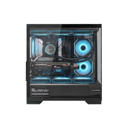 Корпус ALmordor QX25M LCD Black, без БЖ, для MicroATX/Mini ITX, 1xUSB-С, 2xUSB-A 3.0, макс. CPU - 160 мм / VGA - 410 мм / PSU - 180 мм, скляні ліва та лицева панелі, LCD-екран 6.2" (ALQX25MBK_LCD)