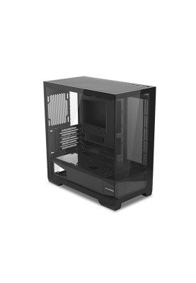 Корпус ALmordor QX25M LCD Black, без БЖ, для MicroATX/Mini ITX, 1xUSB-С, 2xUSB-A 3.0, макс. CPU - 160 мм / VGA - 410 мм / PSU - 180 мм, скляні ліва та лицева панелі, LCD-екран 6.2" (ALQX25MBK_LCD)
