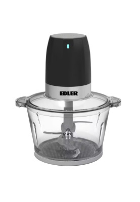 Подрібнювач Edler EDFG-4103, Black/Silver, 550W, ємність 1.7л, 2 режими, 4 леза, функції подрібнення, змішування, подрібнення м'яса, нековзна підставка