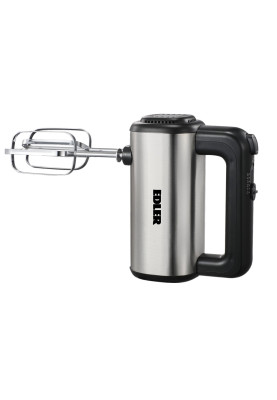 Міксер Edler EDHM-6667, Inox/Black, 250W, 5 швидкостей, 2 вінчика, 2 гачки, копус з нерж сталі