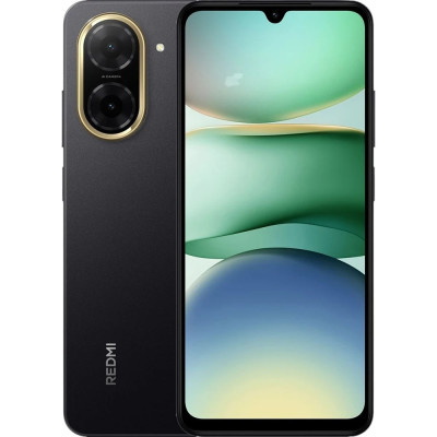 Смартфон Xiaomi Redmi A5 Midnight Black, 2 Nano SIM, 6.88" (1640х720) IPS, 120 Гц, Unisoc T7250 8x2.0GHz, RAM 3GB, ROM 64GB, MicroSD, GPS, Wi-Fi, BT, LTE, 2 Cam (32 Мп+8 Мп), Li-Ion 5200mAh, Android 15