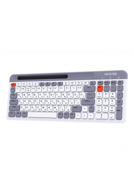 Клавіатура бездротова Maxxter KBW-02G-UA, White/Grey, USB 2.4GHz