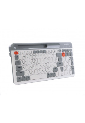 Клавіатура бездротова Maxxter KBW-02G-UA, White/Grey, USB 2.4GHz
