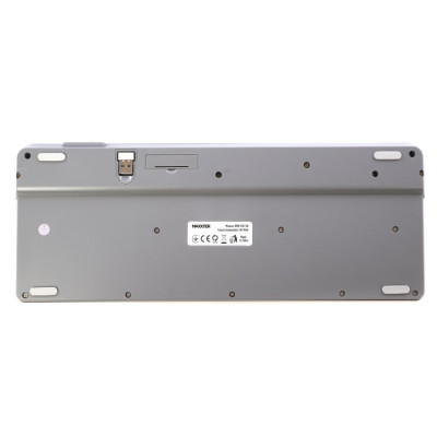 Клавіатура бездротова Maxxter KBW-02G-UA, White/Grey, USB 2.4GHz