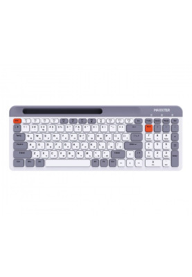 Клавіатура бездротова Maxxter KBW-02G-UA, White/Grey, USB 2.4GHz