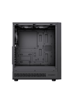 Корпус GameMax Storm 2 AB, Black, без БЖ, Midi Tower, ATX / Micro ATX / Mini-ITX, 1xType-C / 1xUSB 3.0 / 1xUSB 2.0, макс. CPU - 155 мм / VGA - 330 мм, 6x120 мм Blue LED, бічна панель із загартованого скла, хаб Fan x6