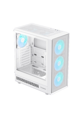 Корпус GameMax Storm 2 AW, White, без БЖ, Midi Tower, ATX / Micro ATX / Mini-ITX, 1xType-C / 1xUSB 3.0 / 1xUSB 2.0, макс. CPU - 155 мм / VGA - 330 мм, 6x120 мм Blue LED, бічна панель із загартованого скла, хаб Fan x6