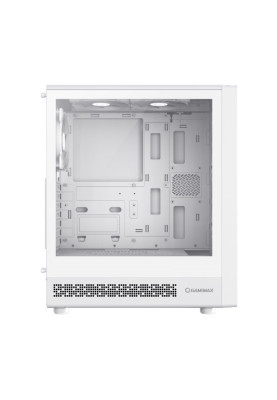 Корпус GameMax Storm 2 AW, White, без БЖ, Midi Tower, ATX / Micro ATX / Mini-ITX, 1xType-C / 1xUSB 3.0 / 1xUSB 2.0, макс. CPU - 155 мм / VGA - 330 мм, 6x120 мм Blue LED, бічна панель із загартованого скла, хаб Fan x6