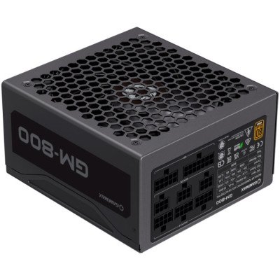 Блок живлення 800 Вт, GameMax GM-800, Black, модульний, 80+ Bronze, Active PFC, 14 см Ultra Silent, 2xMolex / 6xSATA / 4x6+2-pin / 2x4+4-pin / 1x20+4-pin, OVP/UVP/SIP/OCP/OLP/OPP/SCP
