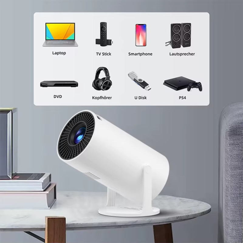 Проектор Magcubic HY300 Pro, White, LED, WiFi 6 / Bluetooth 5.0, 1280x720, 260 Лм, 5 Вт, Allwinner H713 (4 ядра), Android 11
