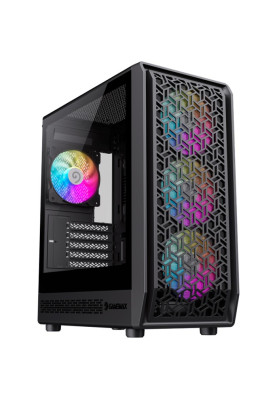 Корпус GameMax Forge COC, Black, без БП, Midi Tower, Micro ATX / Mini ITX, Type-C / USB 3.0 / USB 2.0, макс. CPU - 155 мм / VGA - 330 мм, 4x120 мм ARGB, 1xCOC Turbo Fan, бічна панель із загартованого скла