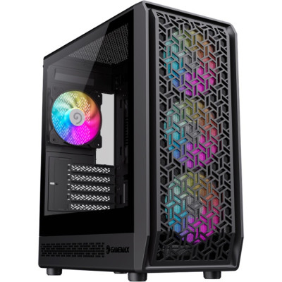 Корпус GameMax Forge COC, Black, без БП, Midi Tower, Micro ATX / Mini ITX, Type-C / USB 3.0 / USB 2.0, макс. CPU - 155 мм / VGA - 330 мм, 4x120 мм ARGB, 1xCOC Turbo Fan, бічна панель із загартованого скла