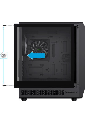 Корпус GameMax Forge COC, Black, без БП, Midi Tower, Micro ATX / Mini ITX, Type-C / USB 3.0 / USB 2.0, макс. CPU - 155 мм / VGA - 330 мм, 4x120 мм ARGB, 1xCOC Turbo Fan, бічна панель із загартованого скла
