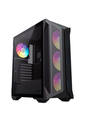 Корпус GameMax Brufen COC, Black, Midi Tower, без БП, для E-ATX / ATX / Micro ATX / Mini ITX, 1xUSB-С, 2xUSB 3.0, 4x120 мм ARGB Fan, 1xCOC Turbo Fan, бічна панель із загартованого скла