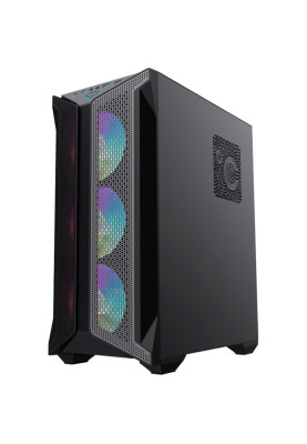 Корпус GameMax Brufen COC, Black, Midi Tower, без БП, для E-ATX / ATX / Micro ATX / Mini ITX, 1xUSB-С, 2xUSB 3.0, 4x120 мм ARGB Fan, 1xCOC Turbo Fan, бічна панель із загартованого скла