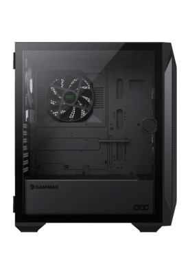 Корпус GameMax Brufen COC, Black, Midi Tower, без БП, для E-ATX / ATX / Micro ATX / Mini ITX, 1xUSB-С, 2xUSB 3.0, 4x120 мм ARGB Fan, 1xCOC Turbo Fan, бічна панель із загартованого скла