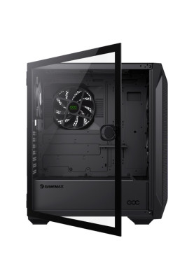 Корпус GameMax Brufen COC, Black, Midi Tower, без БП, для E-ATX / ATX / Micro ATX / Mini ITX, 1xUSB-С, 2xUSB 3.0, 4x120 мм ARGB Fan, 1xCOC Turbo Fan, бічна панель із загартованого скла