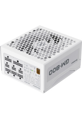 Блок живлення 800 Вт, GameMax GM-800, White, напівмодульний, 80+ Bronze, Active PFC, 14 см, 3xMolex / 6xSATA / 2x6+2-pin / 1x4+4-pin / 1x20+4-pin, захист OVP / UVP / OCP / OLP / OPP / SCP