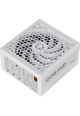Блок живлення 800 Вт, GameMax GM-800, White, напівмодульний, 80+ Bronze, Active PFC, 14 см, 3xMolex / 6xSATA / 2x6+2-pin / 1x4+4-pin / 1x20+4-pin, захист OVP / UVP / OCP / OLP / OPP / SCP