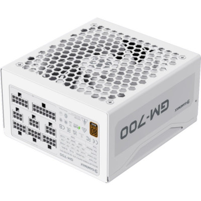 Блок живлення 700 Вт, GameMax GM-700, White, напівмодульний, 80+ Bronze, Active PFC, 14 см, 3xMolex / 6xSATA / 2x6+2-pin / 1x4+4-pin / 1x20+4-pin, захист OVP / UVP / OCP / OLP / OPP / SCP