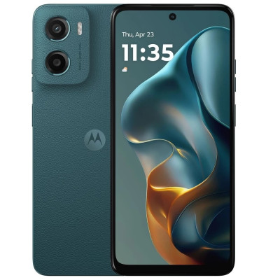 Смартфон Motorola G05, Forest Green, 6.67` (1612х720, 90 Гц, LCD), MediaTek Helio G81 (8 ядер), Mali-G52 MC2, RAM 4GB, ROM 128GB, MicroSD (до 1 ТБ), WiFi, Bluetooth 5.4, 50Mp + 8Mp, 5200 mAh, Android 15 (PB6L0025RS)