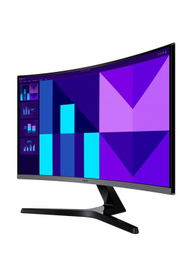 Монітор вигнутий 27" Samsung Essential S3, Black, WLED, VA, 1920x1080 (16:9), 4 мс, 100 Гц, 250 кд/м², 4000:1, 1800R, 178°/178°, VGA/HDMI, VESA 75x75 мм (LS27D390GAIXCI)
