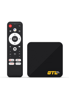 ТВ-приставка GTL Max Ultra, Black, Allwinner H313 (4 ядра), 2Gb, 16Gb, WiFi 6 / Bluetooth, RJ45, 2xUSB 2.0, microSD, Android 14, пульт ДК